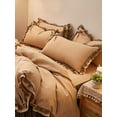 thumbnail image 2 of 1 Pack Pillowcase Solid Modern Bow Lace Ruffle Decor Soft Luxury Pillow Cover for Home Khaki 48 * 74, 2 of 5