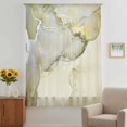 thumbnail image 3 of Marble Yellow Sheer Curtains 72 Inches Long, Modern Abstract Ink Painting Luxury Light Filering Curtains, Breathable Simi Curtain Privacy Drapes for Living Room Bedroom Lightweight Window Treatment, 3 of 9