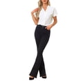 thumbnail image 2 of INSPIRE CHIC Work Dressy Casual Blouse for Women's V Neck Curved Hem Short Sleeve Chiffon Top, 2 of 4