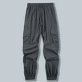 thumbnail image 4 of Aimik Mens Joggers Lightweight Hiking Cargo Pants Quick Dry Youth Boys Athletic Running Slim Fit Pants Zip Pockets Gray S, 4 of 5