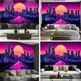 thumbnail image 6 of Peel and Stick Wallpaper Canvas Punk Cityscape Neon Street Game Scene Japanese Anime Sunset Modern Art Wall Mural Decor Self Adhesive and Removable 69in x 98in, 6 of 6
