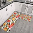 thumbnail image 2 of Pioneer Flower Floral Print Pattern Kitchen Rugs Sets Of 2,Anti Fatigue Kitchen Mat Rugs Non Slip Washable,Decorative Kitchen Floor Mats for Kitchen,Sink,Laundry,17"x30"+17"x47", 2 of 7
