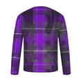 thumbnail image 4 of KeShDi Flannel Shirt for Men Fashion Casual Printing Round Neck Long Sleeve Pullover Printed Print Blouse Purple M, 4 of 4