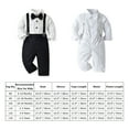 thumbnail image 5 of IBTOM CASTLE Toddler Baby Boys Baptism Christening Outift Gentleman Bowtie Shirt + Long Suspender Pants Wedding Birthday Formal Tuxedo Overalls Clothes, 5 of 9