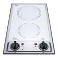 thumbnail image 3 of Summit CR2B120WH 115V 2 Burner Radiant Cooktop In Smooth White Glass & Stainless Steel Trim, 3 of 3