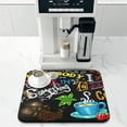 thumbnail image 3 of Coffee Bar Mat Accessories for Countertop Absorbent Hide Stain Rubber Backed Dish Drying Mats for Kitchen Counter Draining Pad Decor Gift Fit Under Coffee Maker Coffee Pot Espresso Machine (18x16in), 3 of 5