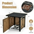 thumbnail image 3 of Costway 28 Inch Square Propane Gas Fire Pit Table with Fire Glasses &Rain Cover 50,000 BTU, 3 of 10
