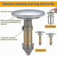 thumbnail image 4 of Chrome Plated Brass Pop-Up Drain Stopper for Bathroom and Kitchen Sinks, 66mm Click-Clack Design, 4 of 5