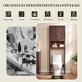 thumbnail image 4 of Aitjunz Over the Toilet Storage Cabinet, Modern Bathroom Organizer with 2 Fluted Doors, Adjustable Shelf and Open Storage Shelf, Freestanding Space Saver Cabinet for Small Bathroom, 4 of 7