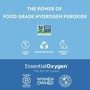 Essential Oxygen 3% Food Grade Hydrogen Peroxide, Non-Toxic All Purpose Cleaner, 16 oz, Pack of 3