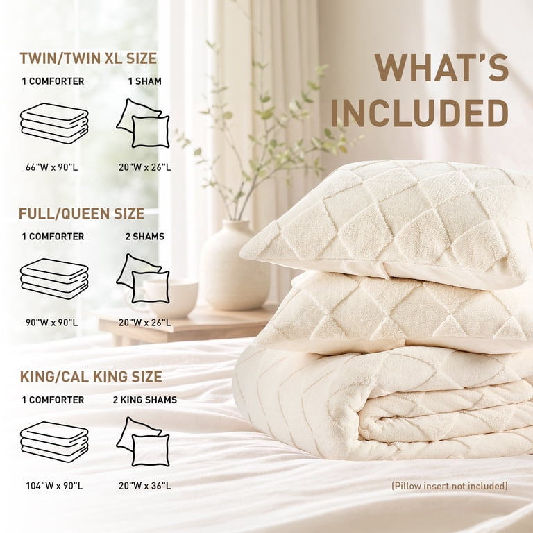 Regency Heights 2-Piece Twin/Twin-XL Diamond Jacquard Comforter Set, Ivory photo 7