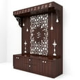 thumbnail image 3 of Wooden Brown Temple For Home / Pooja Ghar / Pooja Mandir / Mandir With LED Lights / Customized Mandir / Table Top And Wall Hanging Mandir, 3 of 4