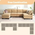 thumbnail image 4 of 124" U-Shaped Modular Sectional Sofa, Modern L-Shaped Corner Sofa with Storage Ottoman, Built-in USB Charger, 4 of 9