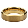thumbnail image 4 of Tungsten Carbide 6mm Brushed Gold Plated Flat Center Band Ring Size 6, 4 of 6