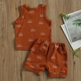 thumbnail image 6 of Seyurigaoka Baby 2-piece Outfit Set Sun Print Tank Top+Shorts Set for Kids Boys Girls, 6 of 7