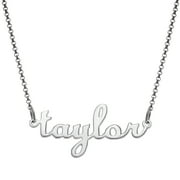 Personalized Planet Women's Silvertone or Goldtone Script Lowercase Nameplate Necklace, 18"