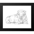 thumbnail image 2 of Harper, Ethan 24x20 Black Modern Framed Museum Art Print Titled - Bison Contour Sketch I, 2 of 5