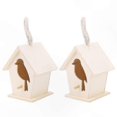 thumbnail image 2 of Wooden Birdhouse Set of 2 for Outdoor Garden Decoration Hanging Nesting Box Craft Ornament, 2 of 5