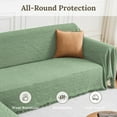 thumbnail image 3 of Sectional Couch Covers for Sectional Sofa L Shaped Sofa Cover Blanket 2 Pieces L Shape Furniture Protector for Pets Dogs(Sage, Large), 3 of 17