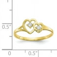 thumbnail image 5 of 10 Karat Yellow Gold Ovar Double Heart Cubic Zirconia Ring, 5 of 5