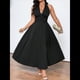 thumbnail image 4 of Vestido de Fiesta con Escote en V y Temperamento Francés para Mujer, Talla Grande Negro XXL, 4 of 9