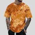thumbnail image 2 of DODADAWANJ Tie Dye T Shirts for Men Fashion Graphic Tees Big and Tall Short Sleeve Tshirt Casual Summer Round Neck Tshirts Coffee M, 2 of 6