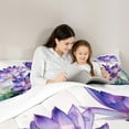 thumbnail image 5 of Homewish Purple Rustic Lotus Bedding Comforter Set,Flying Dragonfly Twin Comforter Sets,Country Flower Floral Bedding Set For Girls Kids,Super Cozy Room Decor,2-Piece, 5 of 8
