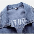thumbnail image 2 of Sexlip Womens Jean Jacket Basic Trendy Long Sleeve Denim Jackets Button Down Fitted Trucker Shacket with Pockets Blue L, 2 of 9