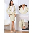 thumbnail image 2 of DARING DIVA 2Pcs Women's Business Double Breasted Blazer and Pencil Skirt XS Khaki, 2 of 6