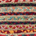 thumbnail image 6 of Laddha Home Designs Hand-Braided Bohemian Striped Square Pouf Ottoman - 18" - Multicolor, 6 of 6