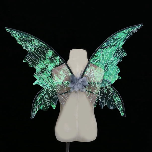 Alas De Ángel Y Mariposa Para Niños – Accesorio De Juego De Rol Con Correas Elásticas, Ideal Para Halloween, Cumpleaños Y Disfraces (Negro, 60x45 Cm)