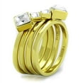 thumbnail image 4 of Luxe Jewelry Designs 4-Piece Women's Gold IP Stainless Steel Ring Set with Clear Crystals, Size 8, 4 of 4