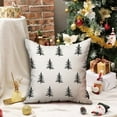 thumbnail image 2 of Christmas Pillow Covers 18x18 inch Set of 2 Christmas Tree Decorative White Throw Pillow Covers Winter Famliy Decoration for Home Couch TH-30B18, 2 of 6