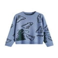 thumbnail image 1 of AMERTEER Hauts Décontractés en Tricot pour Femmes Imprimé Dinosaure Col Rond Manches Longues Pull Décontracté pour Printemps Automne, 1 of 6