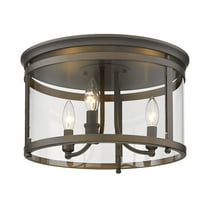 Golden Lighting Payton 3-light Flush Mount in Rubbed Bronze