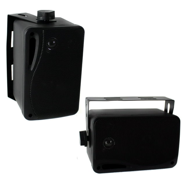 Pyle PLMR24B 3.5" 200 Watt 3-Way Weather Proof Mini Box Speakers
