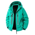 thumbnail image 2 of Men Jacket Windproof Water Plus Size Coat Casual Loose Fit Hooded for Fall Winter Hiking Camping Mountaineering Outdoor Wear, 2 of 8