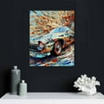 thumbnail image 4 of Awypu Rustic Car Canvas Wall Art Old Car with Gear Painting Poster Prints Cool Artwork Cave Boys Bedroom Home Office Decoration (Blue, Small), 4 of 4