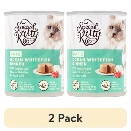 (2 pack) Special Kitty Ocean Whitefish Dinner Pate Wet Cat Food, 13 oz Can