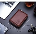 thumbnail image 3 of BULLCAPTAIN Genuine Leather Zipper Wallet for Men, Compact Credit Card Holder with 11 Card Slots, Vintage Cowhide Card Case,Brown, 3 of 7
