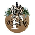 thumbnail image 5 of Personalized Last Name Wreath Front Door Hanging Decorative Sign for Wedding Home Blessing Seasonal Decor 30x30cm with Ribbon 26 Letters Options, 5 of 9
