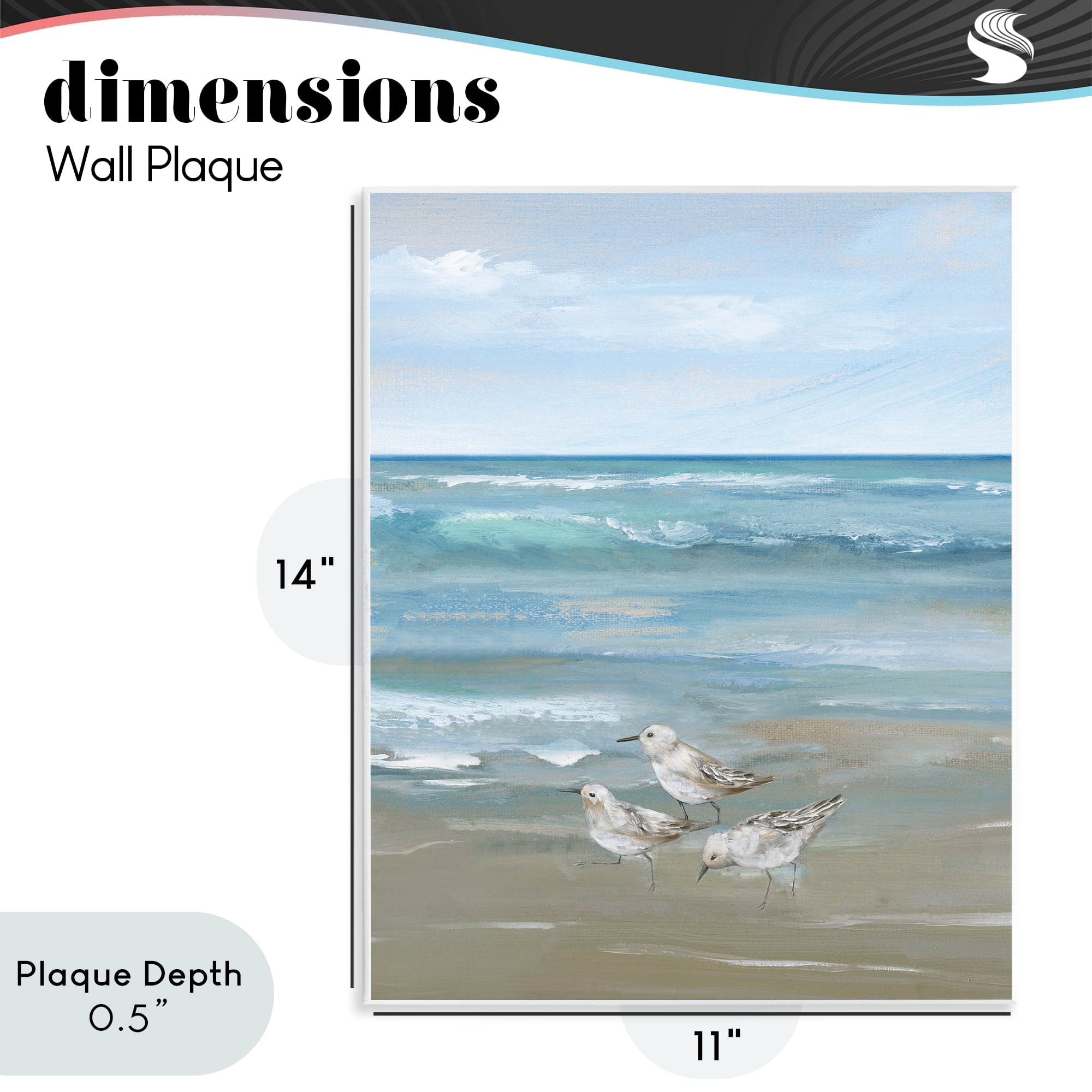Stupell Industries Sanderlings on Gentle Waves Wall Plaque Art, design by Nan