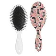 thumbnail image 2 of Dog Paw Print Round Bristle Brush - Smooth Detangling for Long Hair, 2 of 5