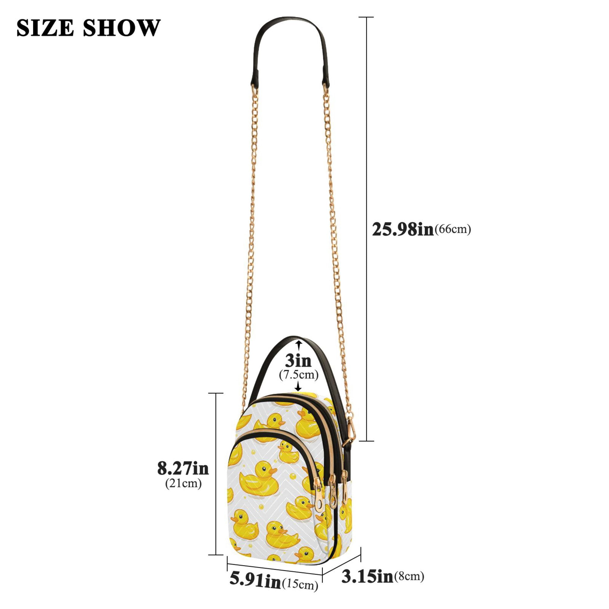 FORMRS Crossbody Bag for Women Quilted Travel Shoulder Cell Phone Purse with Chain Strap Handbag, Yellow Rubber Ducks