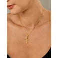 thumbnail image 2 of VESITIM Cross Necklace for Women Sterling Silver Plain Cross Pendant Necklace Yellow Gold Plated 0.98" Jewelry Gifts for Men, 2 of 7