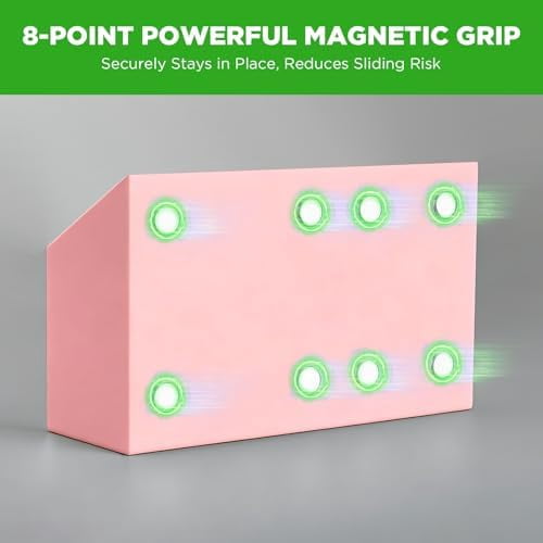 Magnetic Dry Erase Marker Holder for Whiteboard, Acrylic Magnet Pen Holder for Refrigerator Fridge, Marker Holder for Classroom Teacher, Pencil Cup,Office Accessories, Locker Organizer(Pink)