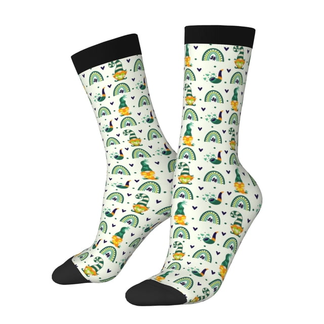 Fotbe St. Patrick's day Calcetas Largas con Estampado para Hombre y Mujer – Calcetas de Compresión Transpirables y Elásticas, Viajar y Uso Diario Talla 5-11