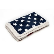 Chanasya Patriotic US Flag Print Sherpa Throw Blanket - Lightweight Microfiber for Couch and Bed - Great Gift for Veteran Friend Men Women Proud American House (50x65 Inches)