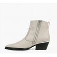 thumbnail image 3 of Franco Sarto Women's White Leather A-Blake Pointed Toe Booties 11M, 3 of 5