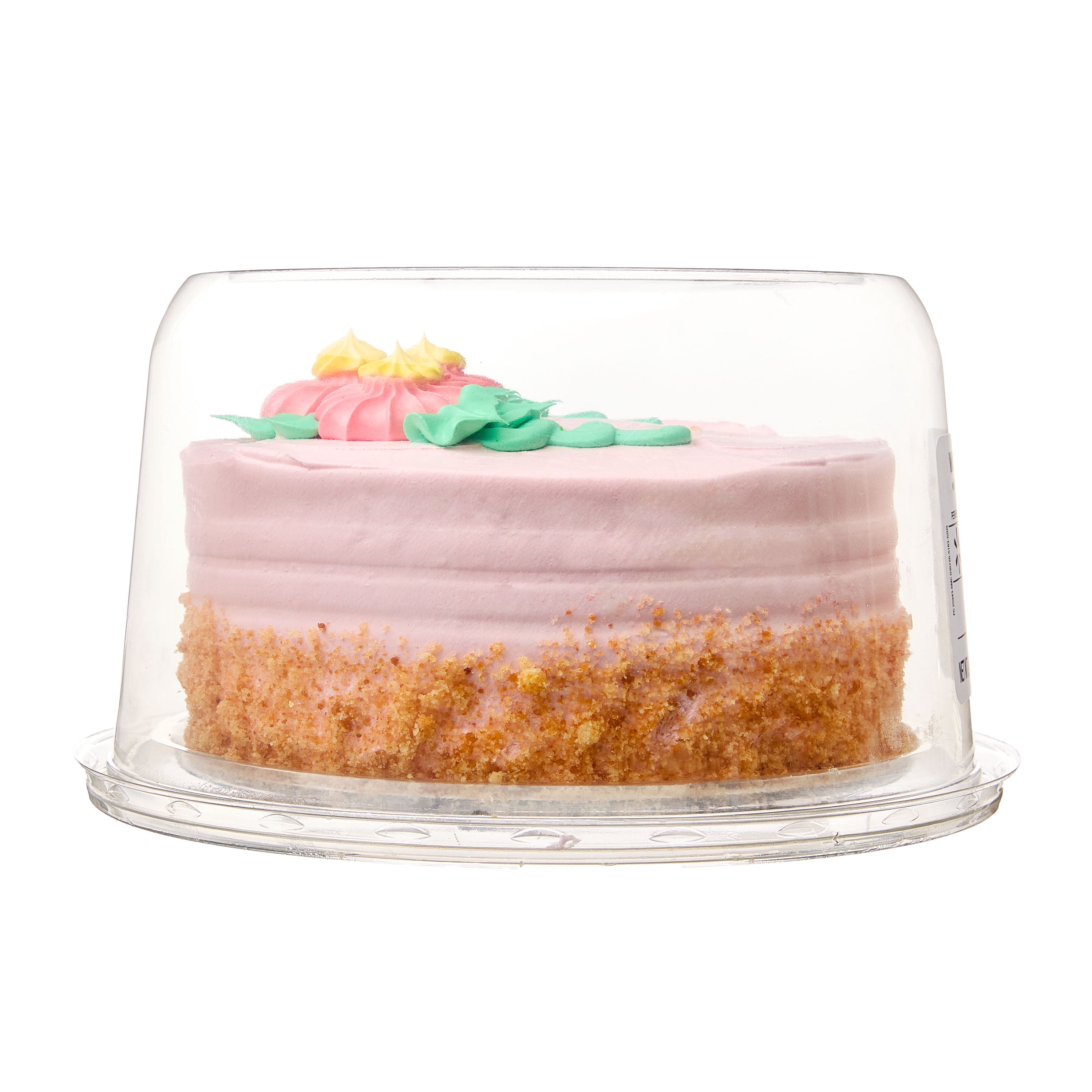 Freshness Guaranteed 7" White Cake with Pink Whipped Icing and Floral Details, 24.5 oz (Refrigerated)